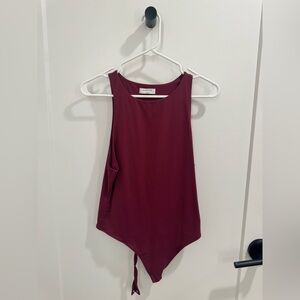 Babaton Burgundy Sleeveless Bodysuit size large
